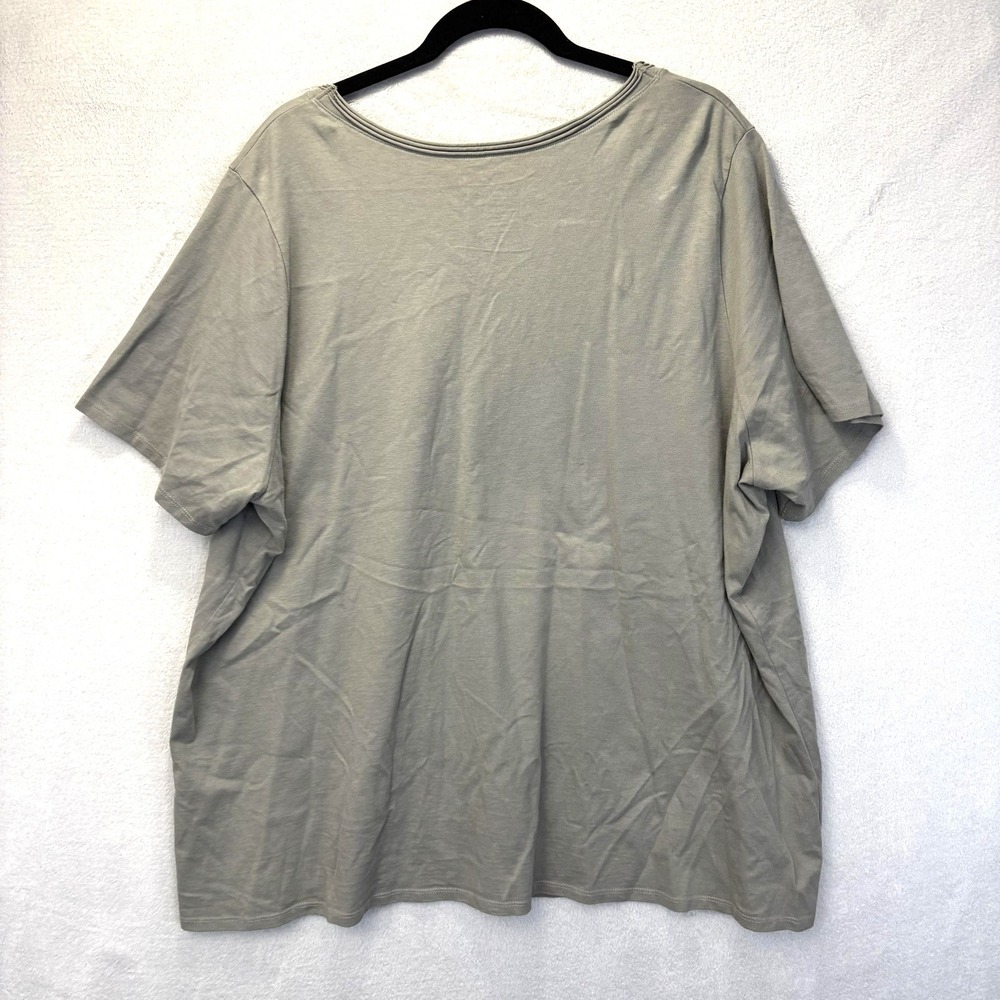 Los Angeles Graphic T-Shirt PERU Womens 26/28 Gray Rhinestone LA V-Neck Cotton - Picture 2 of 8